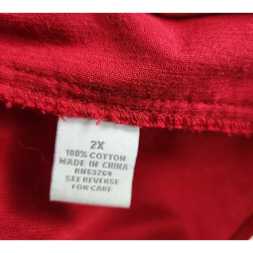 Dress Barn Red Corduroy Full Zip Shacket, 2XL, Holiday, Office, Casual, Career - Picture 4 of 8